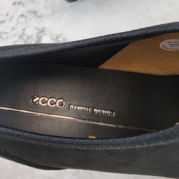 Ecco Shape 55 Plateau Stacked Heel Black Suede Bootie Size EU 41 US 10-10.5 NEW - Picture 8 of 11